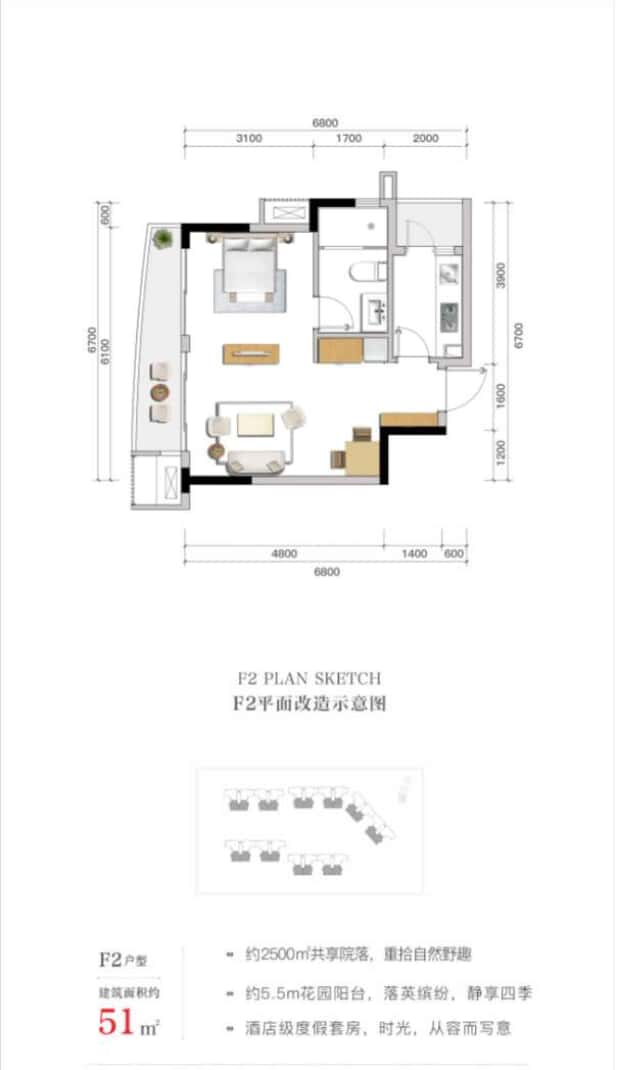 F2户型 户型图