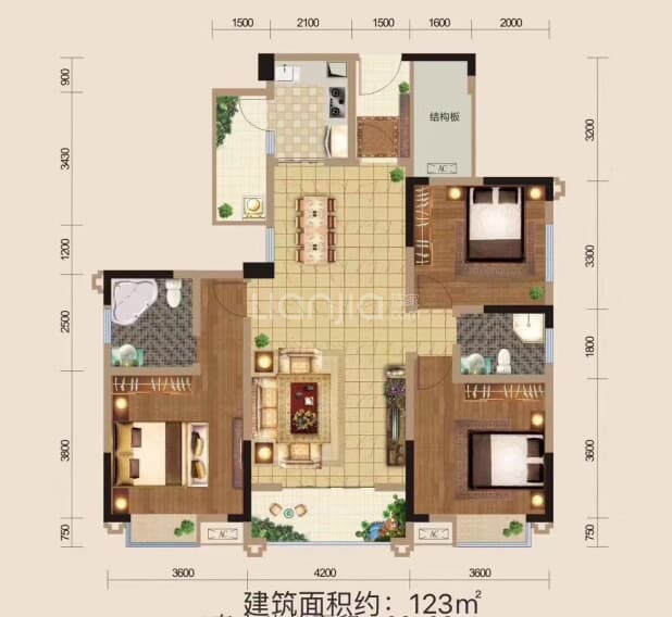 123户型 户型图