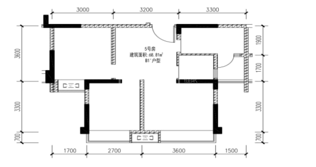 B1'户型 户型图