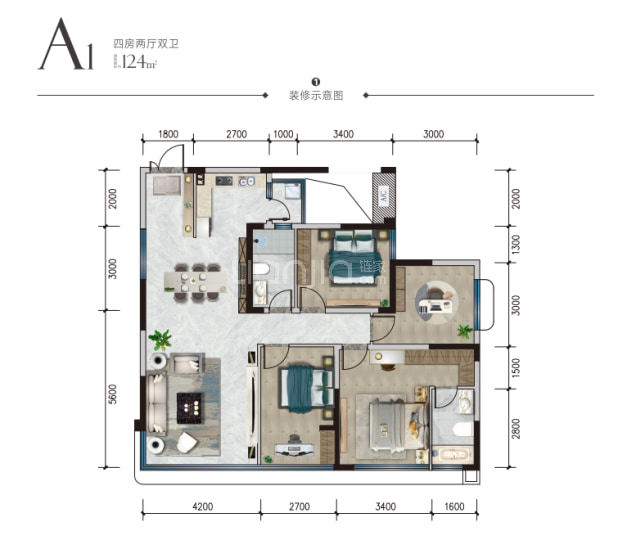 A1 户型图