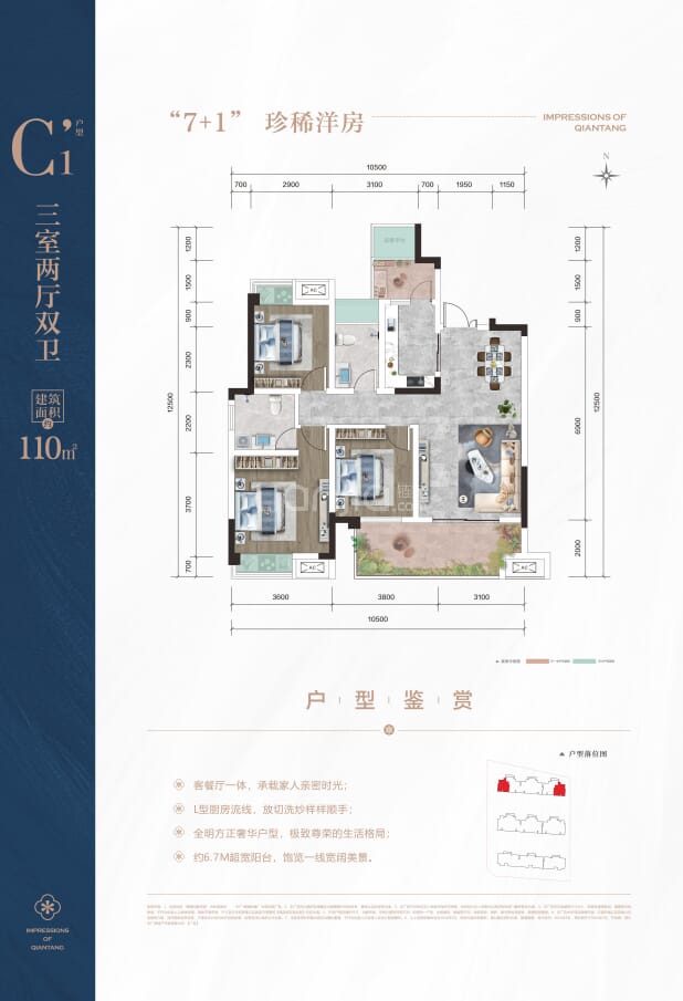 C1-110㎡ 户型图