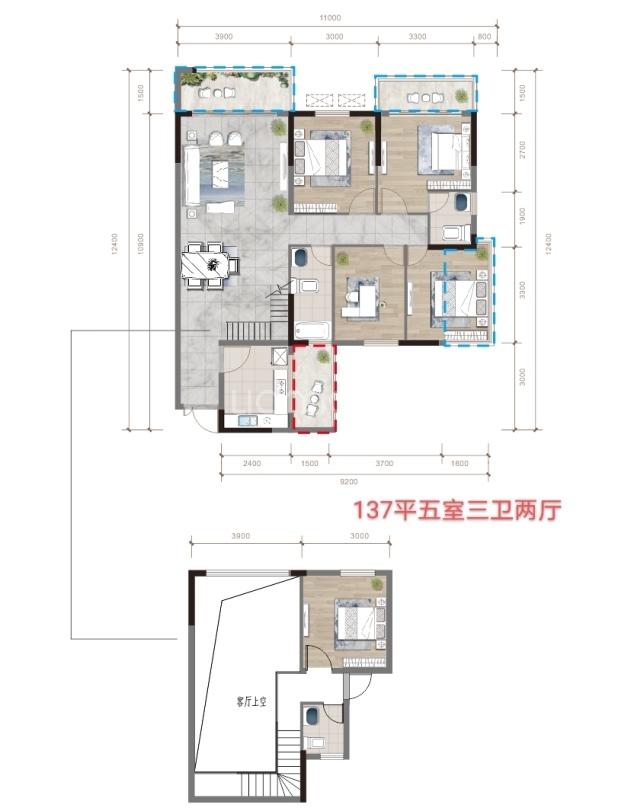 137平米户型 户型图