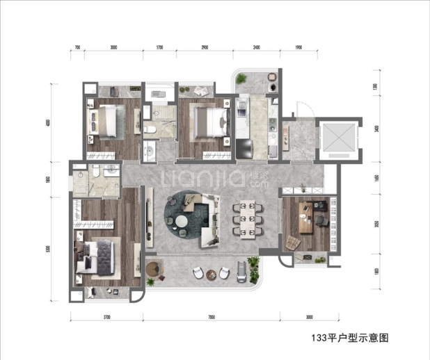 133户型 户型图