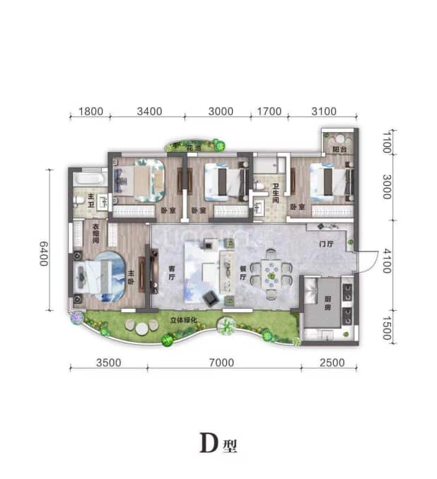 D户型 户型图