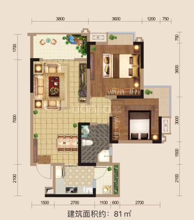 81户型 户型图