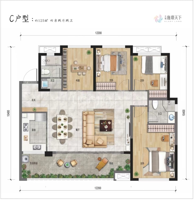C户型 户型图
