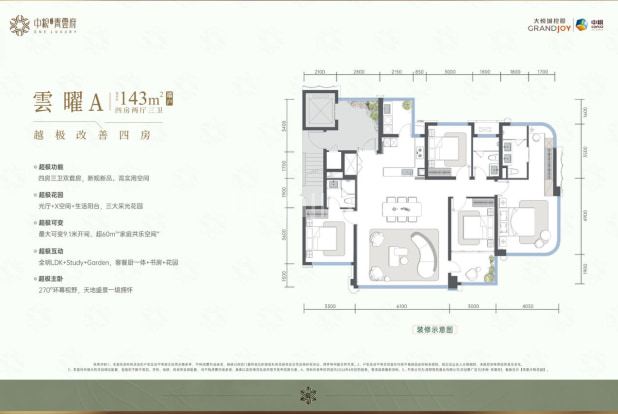 A户型143㎡ 户型图