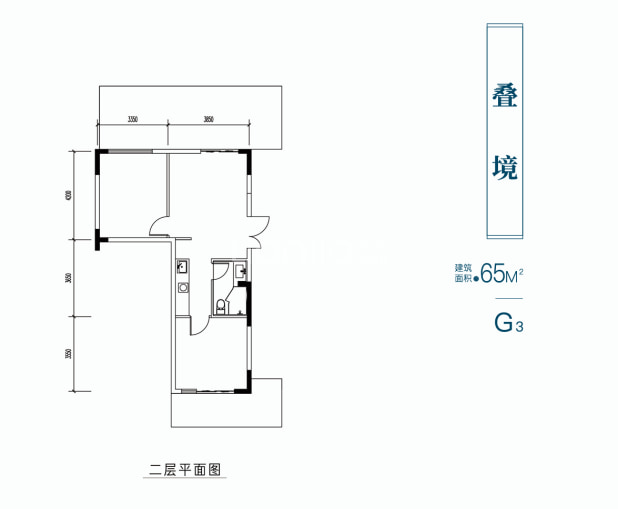 二期商业平层G3户型 户型图