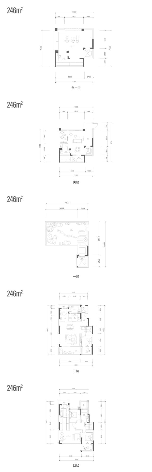 三叠中叠246平 户型图