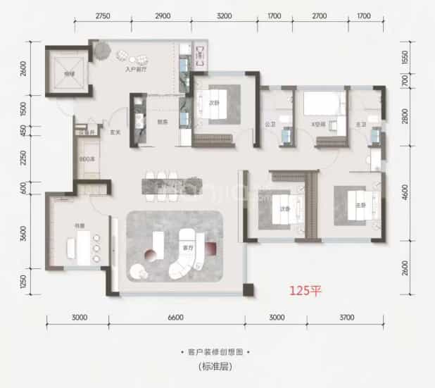 125户型 户型图