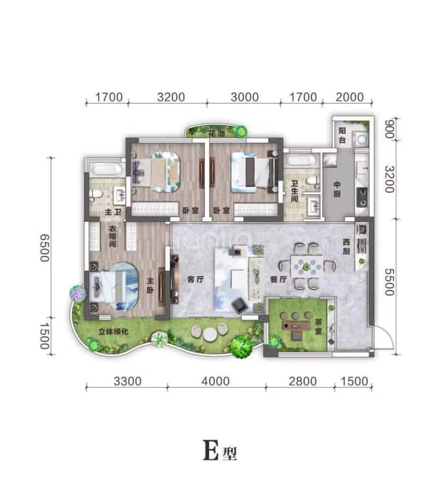 E户型 户型图