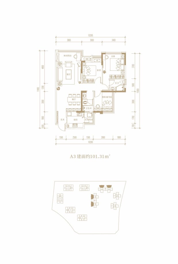 A3户型 户型图