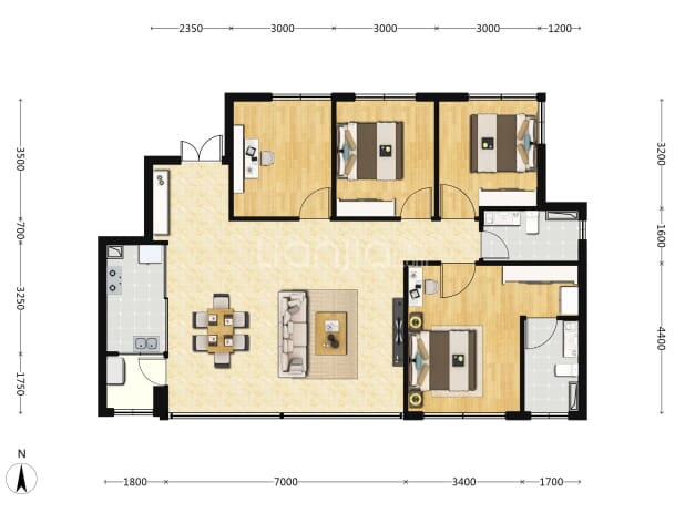 115m² 户型图