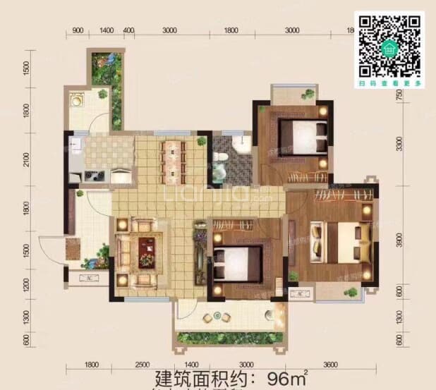 96户型 户型图