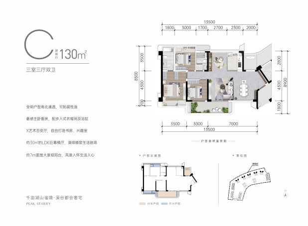 西三期C-130㎡ 户型图