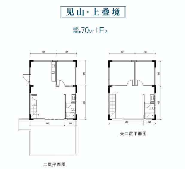 二期商业上叠F2户型 户型图