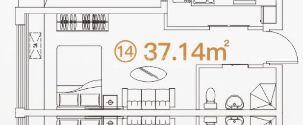 37.14㎡ 户型图
