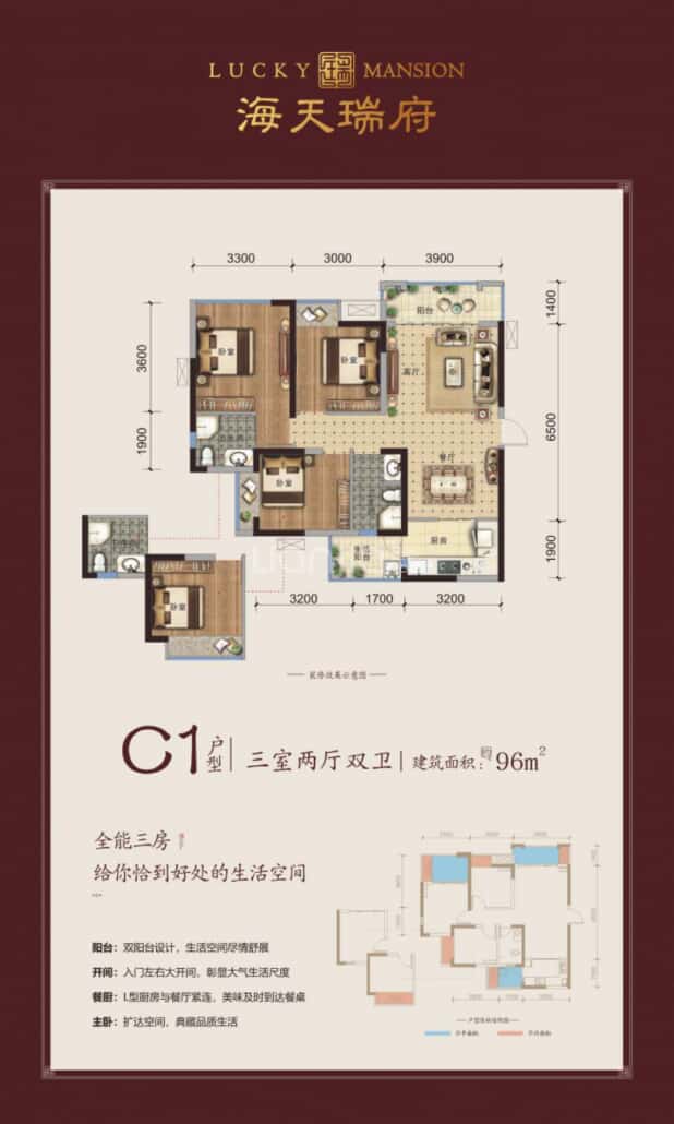 C1户型 户型图