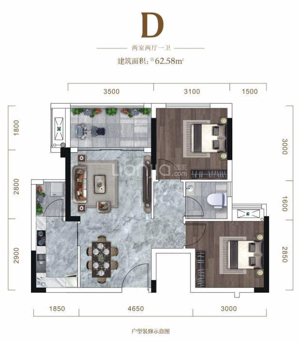 D户型 户型图