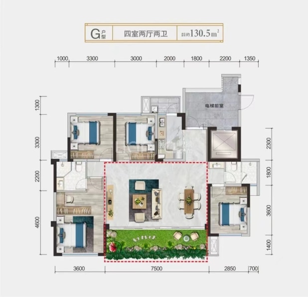 G户型 户型图