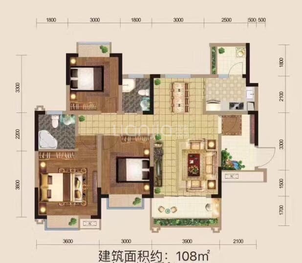 108户型 户型图