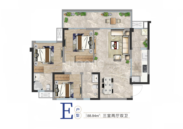 E户型 户型图