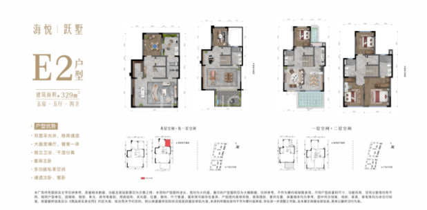 洋房跃墅 329㎡ 五房五厅四卫 户型图
