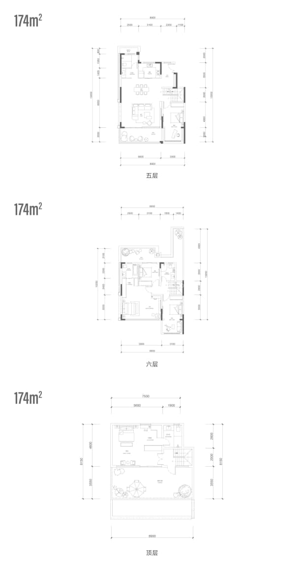 三叠上叠174平 户型图