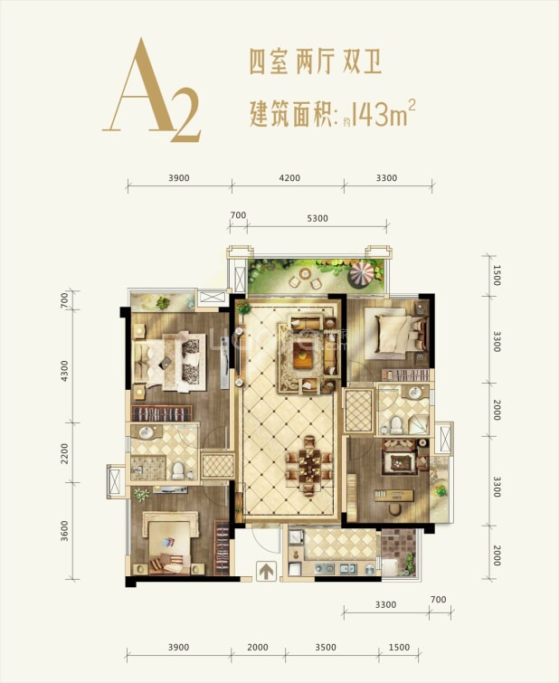 A2户型 户型图
