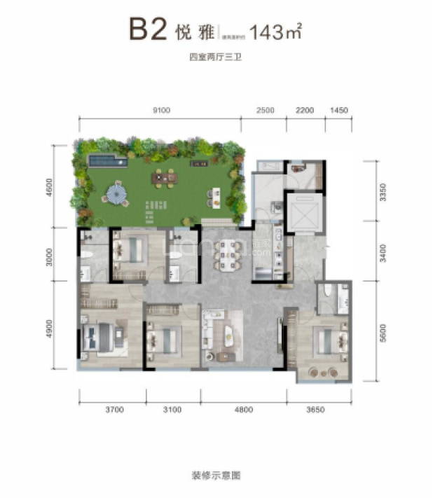 B2 143 户型图