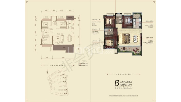 高层B户型 户型图