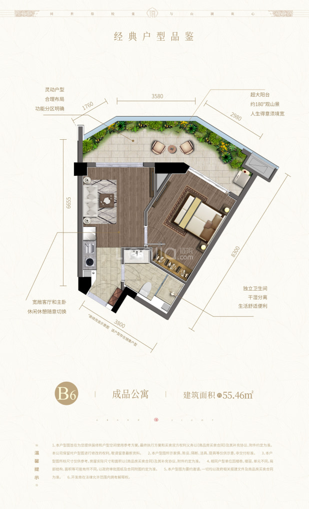 B6户型 户型图