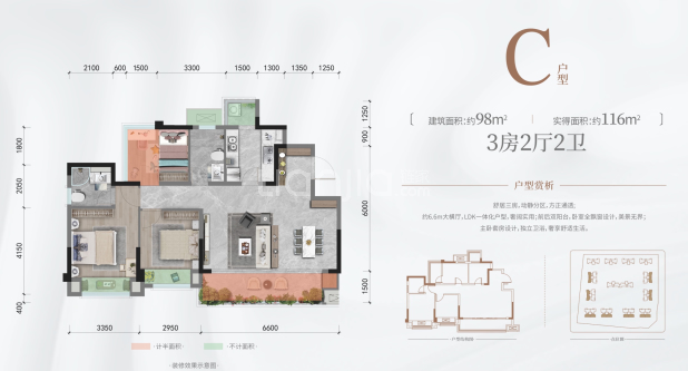 C户型 户型图